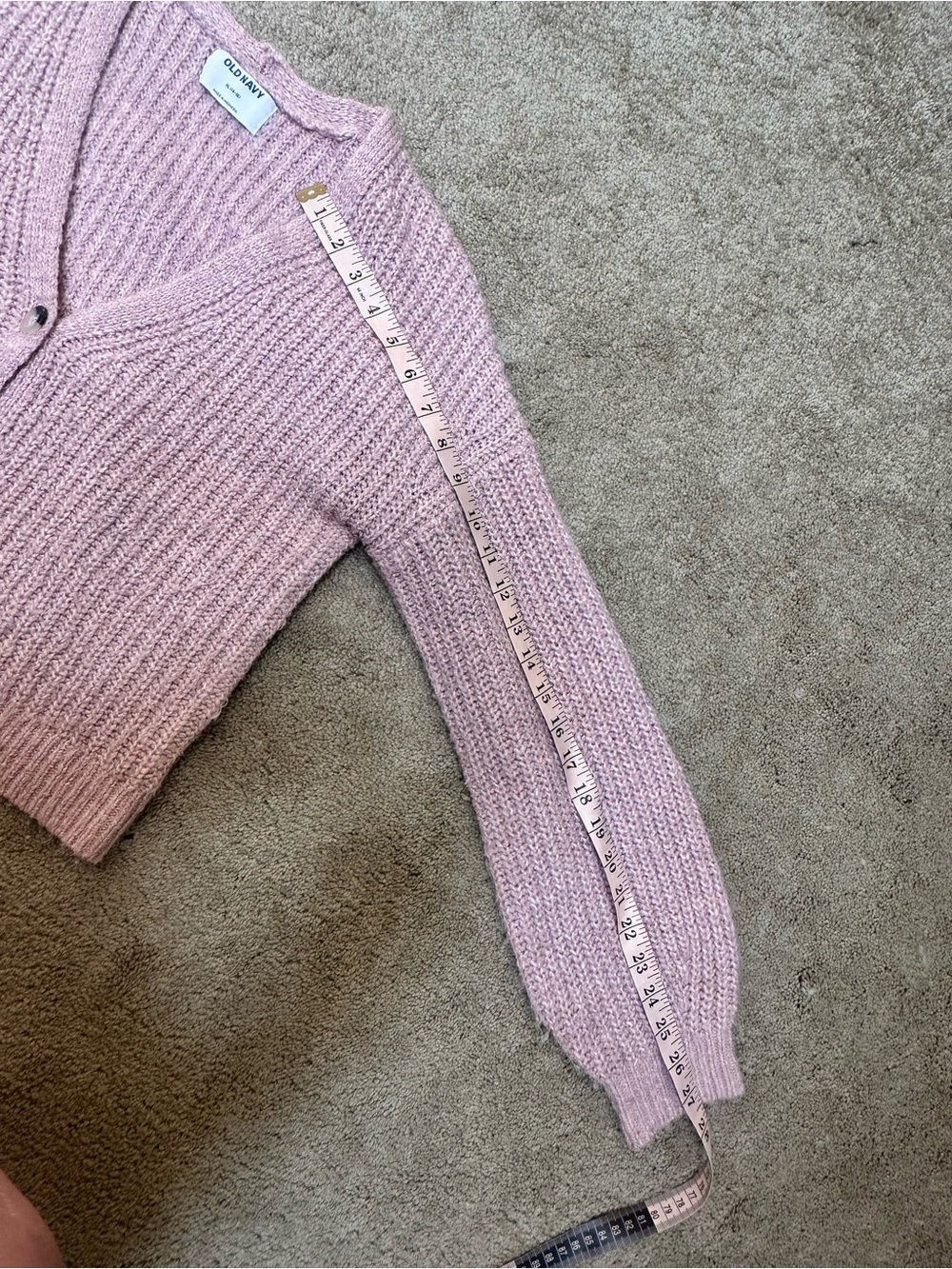 Old Navy Girls XL 14-16 Chunky Light Pink Button Knit Cardigan Chunky Sweater - Picture 7 of 7